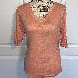 NEW YORK & CO ROLL-SLEEVE V-NECK TEE